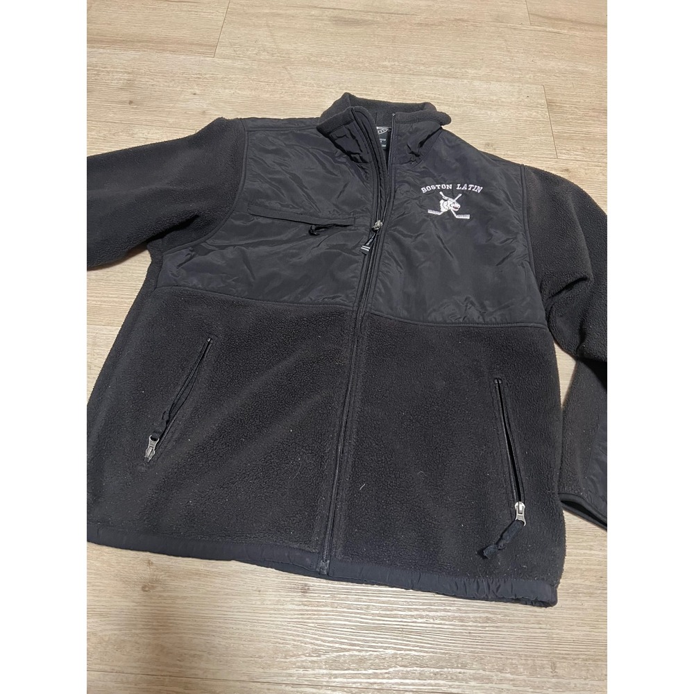 Boston Latin Hockey Fleece Jacket Mens Medium Black Full Zip Dorchester Southie
